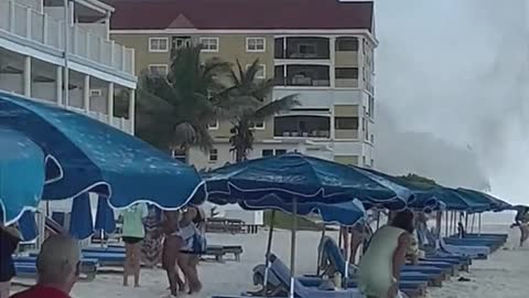 Waterspout Comes Ashore at Redington Beach