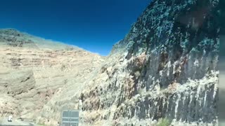 Driving behind semi in mountains