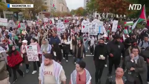 NTD - Pro-Palestinian Protesters Outside White House Demand Ceasefire in Gaza