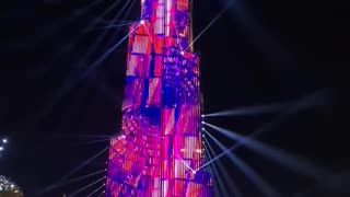 Laser Light show at Burj Khalifa the World's tallest building