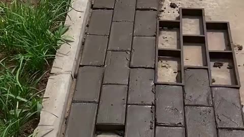 Bread brick cement pavement construction #perfect