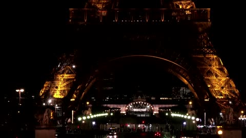 Eiffel Tower lit up in support of Iranian protesters