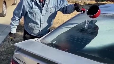 Never Pour Hot Water On Windshield! 😨