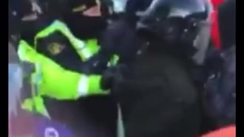 Woman calls for Peace & Love before she's Trampled by Police in Ottawa