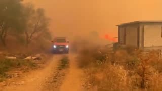 Evacuations In Griechenland forest fire in the city of Alexandroupolis