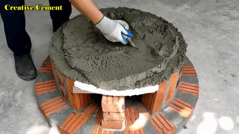 How to make a 2 in 1 wood stove from beautiful red bricks