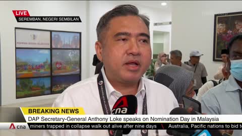 DAP Secretary-General Anthony Loke at nomination centre in Seremban