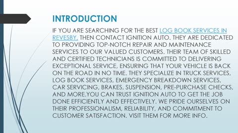 Get the Best Log Book Services in Revesby,