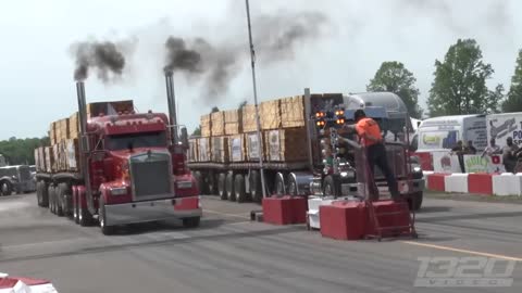 SEMI TRUCKS Drag Racing with 120,000 lbs Trailers!