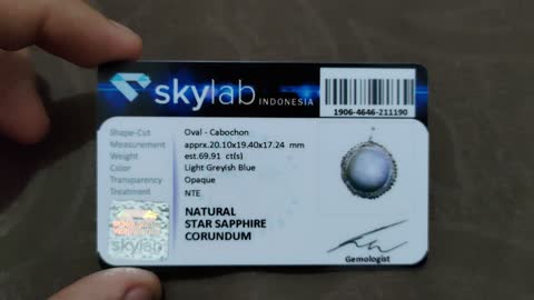 69 ct Greyish Blue Star Sapphire Corundum