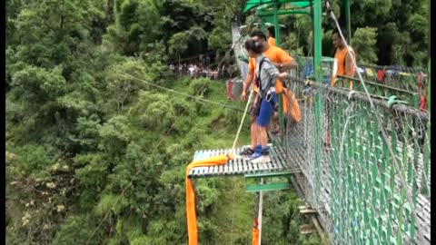 Brave Nepali Girl | Bungee Jump | Beautiful Girl Jump