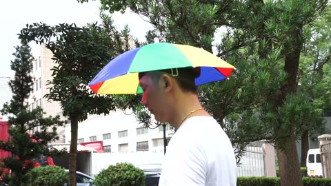 Lightweight Foldable Hat Headwear Umbrella