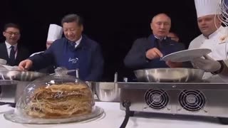 Russian President and China's President prepare breakfast in gettting ready for World War 3