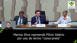 Marina Silva repreende Plínio Valério por uso de termo "caixa-preta"