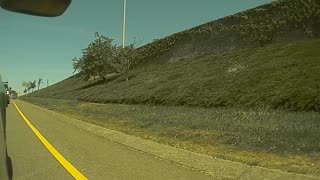 Stray Tire Causes Mayhem Off Highway