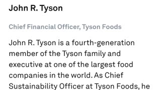 Tyson Foods WEF Partner (World Economic Forum) #NWO