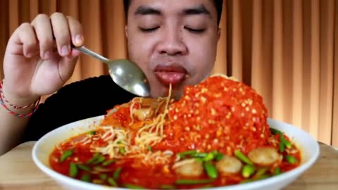 AUTO MULES!! MUKBANG BAKSO LAVA MERCON SPICY DEADLY PAKE 100 CHILLI RAWIT IJO