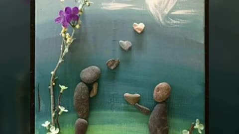 Artistic home decoration with pebble art/stone craft ideas