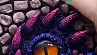 DIY 3D dragon eye made of modelling clay | Notepad Decor Idea | Sketchbook idea