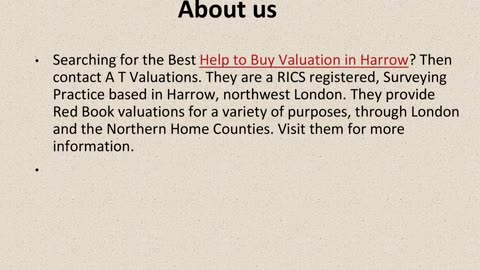 Best Help to Buy Valuation in Harrow.