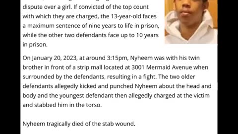 Three Boys, Aged 13, 14, & 16 Charged With Murder Of NYC 17 Year Old - Nyheem Wright