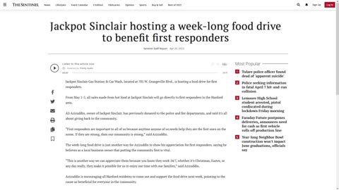 Jackpot Sinclair Hosting Food Drive in Hanford, CA from May 1-5, 2023