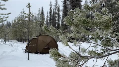 Snowy Forest Hot Tent Camping | Baum Outdoors Source