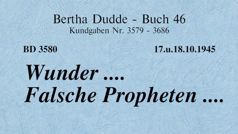 BD 3580 - WUNDER - FALSCHE PROPHETEN ....