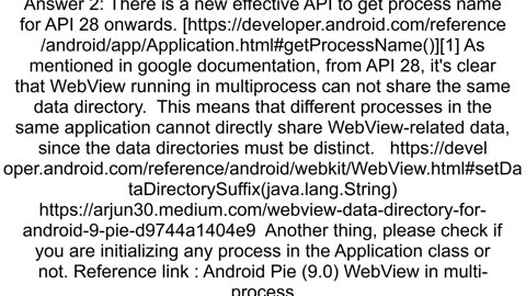 Fatal Exception javalangRuntimeExceptionUsing WebView from more than one process at once with the s