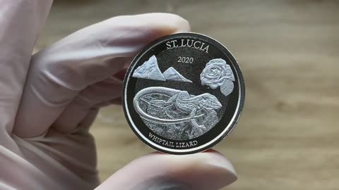 2020 EC8 St. Lucia "Whiptail Lizard"1 oz Silver Coin