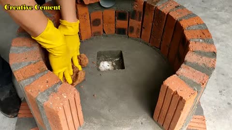 How to make a 2 in 1 wood stove from beautiful red bricks