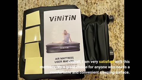 Vinitin Queen Air Mattress with Built in Pump, 18" Elevated Inflatable Blow Up Mattress with Se...
