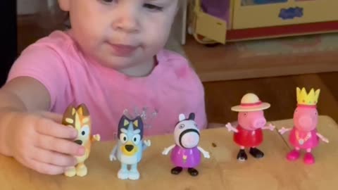 Toddler Liked Her Toys Lined Up