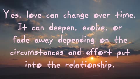 love change over time