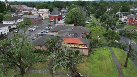 Aerial video shows tornado damage in Rome, New York
