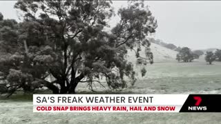 Snow falls in parts of South Australia amid flood warnings for mid north towns | 7NEWS