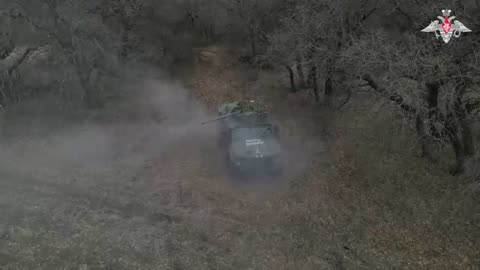 Russian Typhoon multipurpose armoured vehicle in combat action