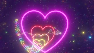 046. Beautiful Wave Rainbow Glow Neon Heart Shape Tunnel Roller Coaster