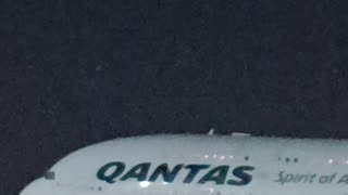 Qantas airways departing from Heathrow