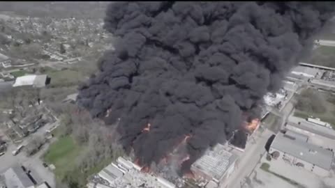 Massive fire breaks out at a facility in Richmond, Indiana