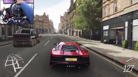 Lamborghini Aventador SV - Forza Horizon 4 _ Thrustmaster T300RS gameplay