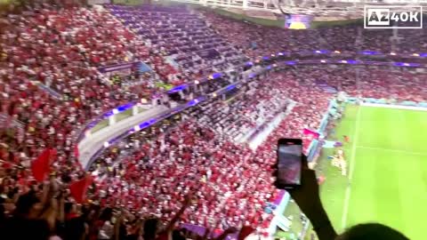 Morocco Fans Celebrating 2-0 Win vs Belgium in the World Cup