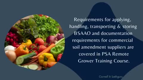 Cornell and Sathguru bring to you Produce Safety Alliance - Remote Grower Training Course.