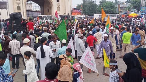 Indian Muslim Rabi ul awal celebrate in haydrabad Charminar