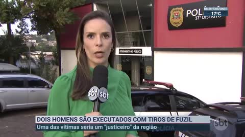 Homens são executados a tiros de fuzil em bar | SBT Brasil (26/05/22)