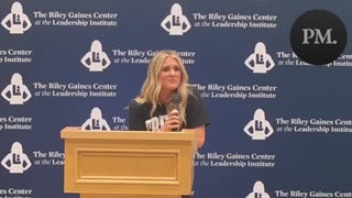 Riley Gaines at TPUSA event calling out Utah Gov. Spencer Cox for vetoing transgender sports bill