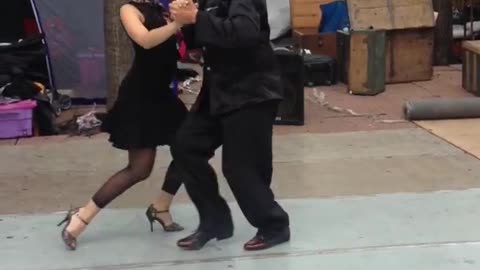 Tango dancers San Telmo Sunday Market, Buenos Aires, Argentina