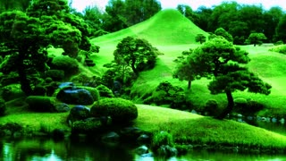 Japanese Zen Garden - Water Sounds with distant birds, Flute, Koto and many more sounds