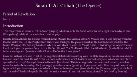 The Right Way -1( Surah Al Fatiha " The Opener")