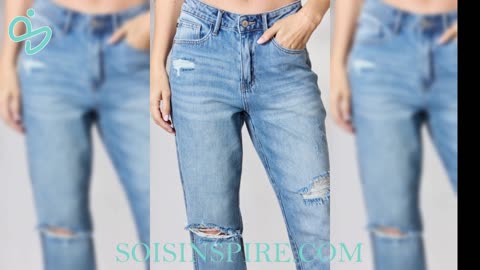 Judy Blue Full Size Distressed Raw Hem Straight Jeans